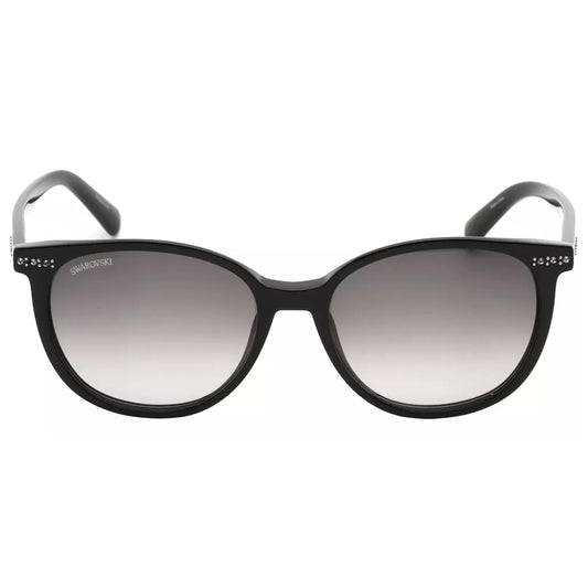 Swarovski Women's Vintage Style Round Sunglasses w/ Gradient Lens Black - SK0354