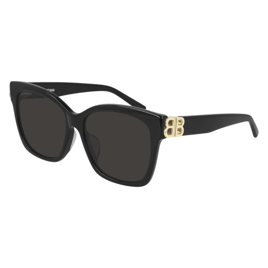 Balenciaga Women's Black Squared Cat Eye Sunglasses - BB0102SA 001 57