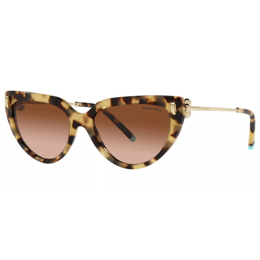 Tiffany & Co. Women's Yellow Havana Oval Cat Eye Sunglasses TF4195-80643B Italy