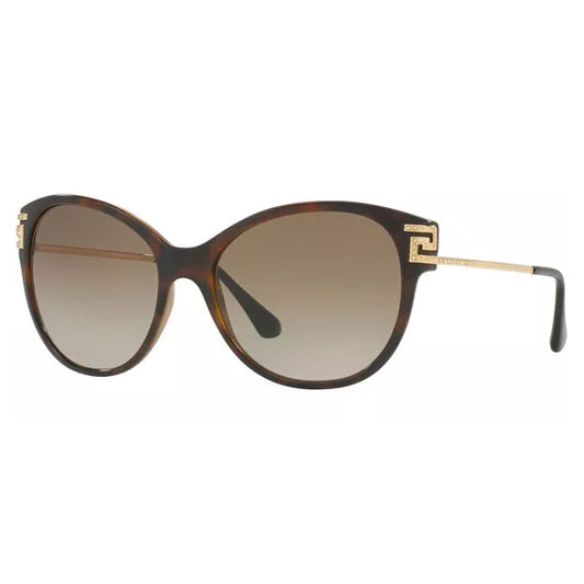 Versace Women's Havana Rounded Cat Eye Sunglasses - VE4316B 514813 57