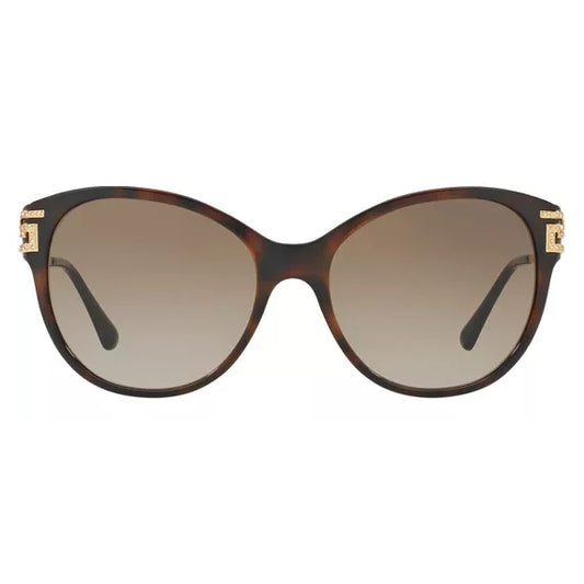 Versace Women's Havana Rounded Cat Eye Sunglasses - VE4316B 514813 57