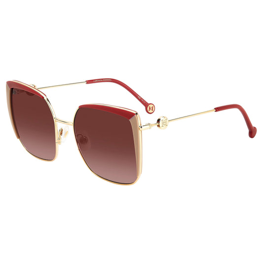 Carolina Herrera Women's Red Beige Oversize Square Sunglasses - HER0111S 0123 3X