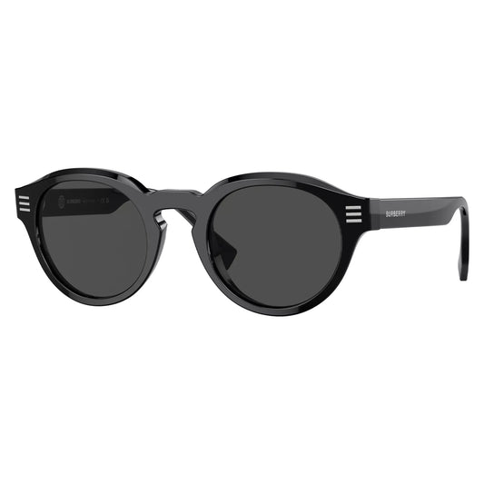 Burberry Stripe Men's Black Round Sunglasses - BE4404 300187 50