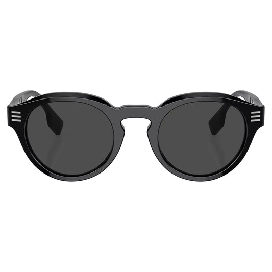 Burberry Stripe Men's Black Round Sunglasses - BE4404 300187 50