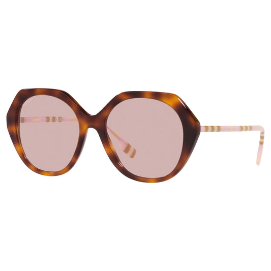 Burberry Vanessa Women's Havana Geometric Sunglasses - BE4375 40195 55