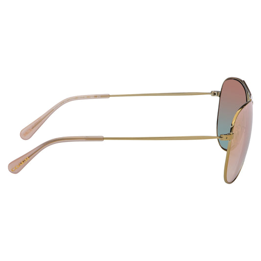 Coach Women's Light Gold-Tone Aviator Sunglasses w/ Gradient Lens HC7079 90056F