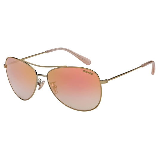 Coach Women's Light Gold-Tone Aviator Sunglasses w/ Gradient Lens HC7079 90056F