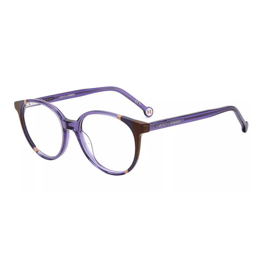 Carolina Herrera Women's Violet Brown Round Eyeglass Frame - CH0067-0E53-17