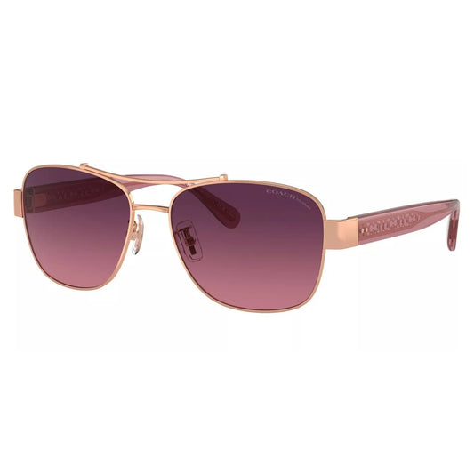 Coach Polarized Women's Shiny Rose Gold Pilot Sunglasses - HC7161 9331F4 56