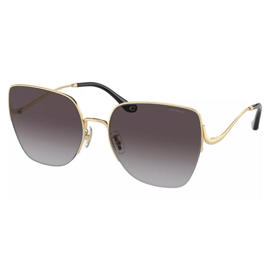 Coach Women's Shiny Light Gold Square Semi-Rimless Sunglasses HC7156D-90053C-60