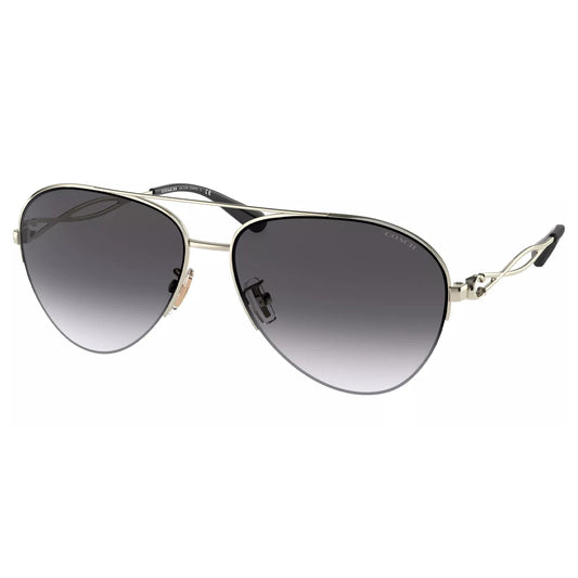 Coach Women's Lt Gold-Tone Semi-Rimless& Aviator Sunglasses - HC7124 90058G 59