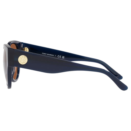 Tory Burch Women's Transparent Navy Rounded Cat Eye Sunglasses - TY7182U 165673