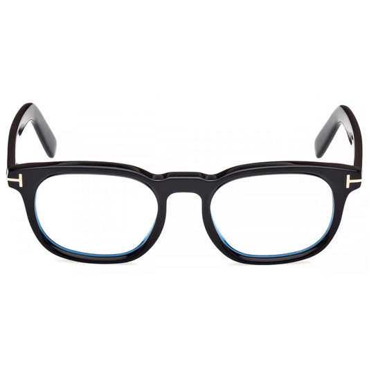 Tom Ford Men's Shiny Black Blue Block Oval Eyeglasses FT5930-D-B-001