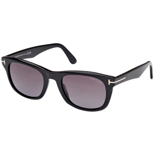 Tom Ford Kendel Men's Shiny Black Soft Square Sunglasses w/ Gradient Lens FT1076-01B-54