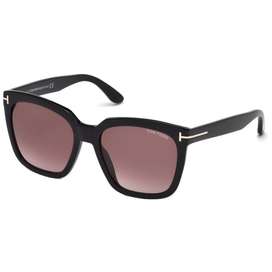 Tom Ford Amarra Women's Shiny Black Square Sunglasses - FT0502-01T-55