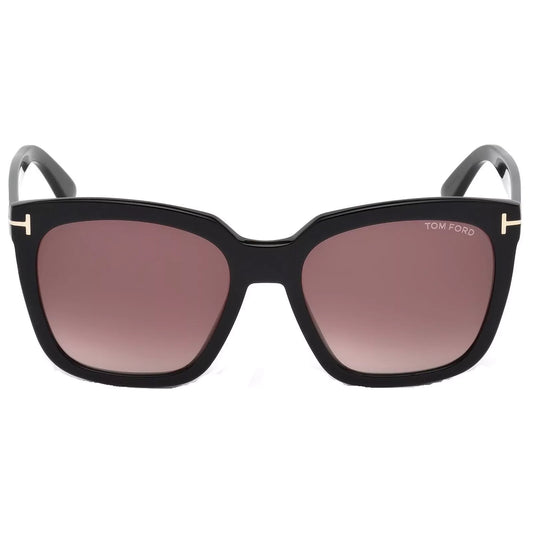 Tom Ford Amarra Women's Shiny Black Square Sunglasses - FT0502-01T-55