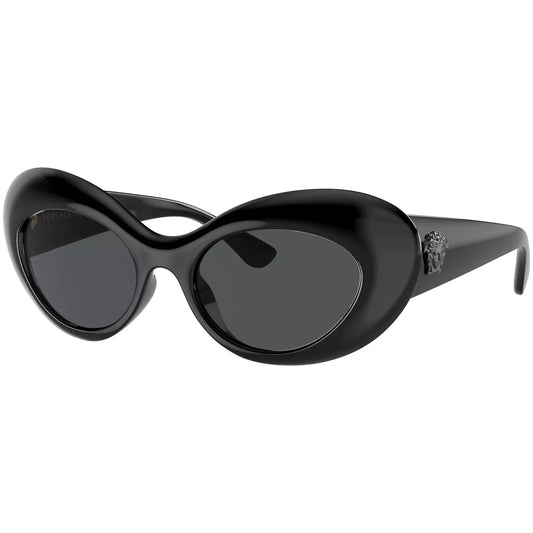 Versace Maxi La Medusa Women's Black Cat Eye Sunglasses VE4456U GB187 52