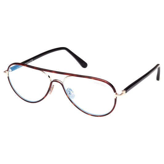 Tom Ford Men's Red Havana Aviator Eyeglass Frames - FT5897-B-053-57