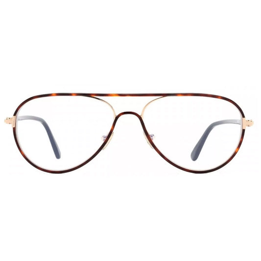 Tom Ford Men's Red Havana Aviator Eyeglass Frames - FT5897-B-053-57