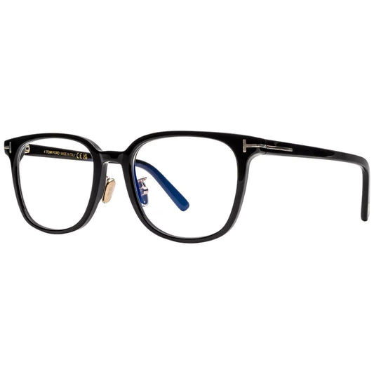 Tom Ford Men's Shiny Black Blue Block Square Eyeglasses FT5998-K-B-001-51