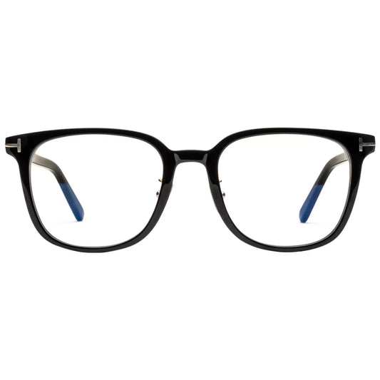 Tom Ford Men's Shiny Black Blue Block Square Eyeglasses FT5998-K-B-001-51