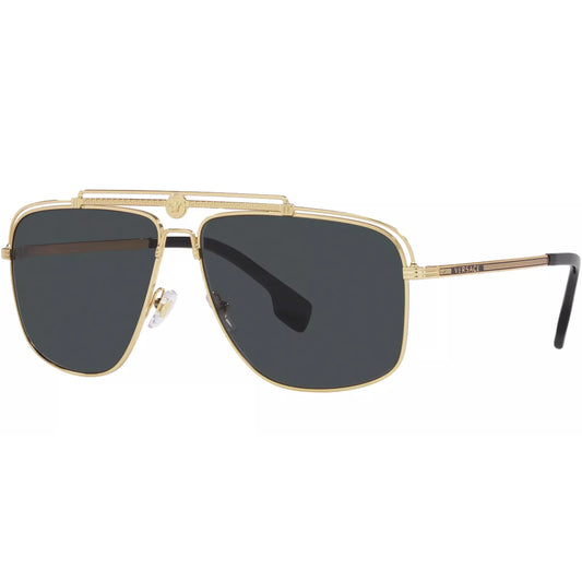 Versace Men's Gold-Tone Brow-Bar Navigator Sunglasses - VE2242 100287 61