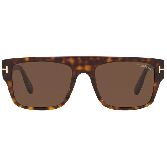 Tom Ford Dunning Men's Tortoise Flat-Top Square Sunglasses - FT0907 52E 55