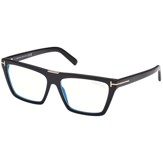 Tom Ford Women's Shiny Black Blue Blocking Eyeglass Frames - FT5912 B 001