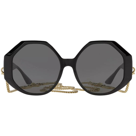 Versace Women's Black Oversized Geometric Sunglasses VE4395-534587-59