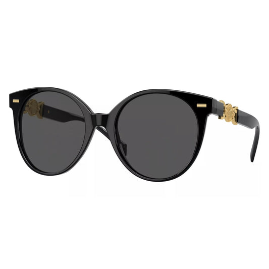 Versace Women's Black Oversize Round Panto Sunglasses VE4442-GB187-55