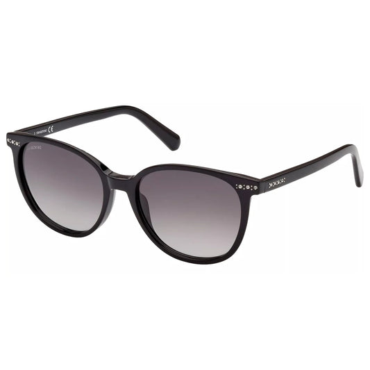 Swarovski Women's Vintage Style Round Sunglasses w/ Gradient Lens Black - SK0354