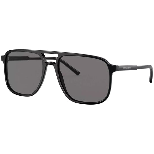 Dolce & Gabbana Polarized Men's Black Navigator Sunglasses DG4423F 50181 58