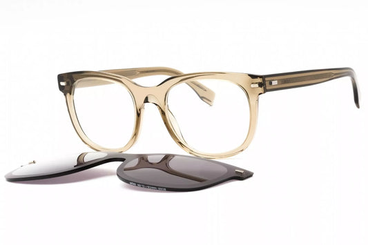 HUGO BOSS 1444/CS-1 009Q Eyeglasses Transparent Brown with Clip On 52mm