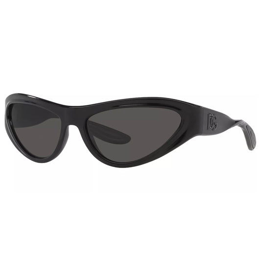 Dolce & Gabbana Women's Black Cat Eye Wrap Sunglasses - DG6190 50187 60