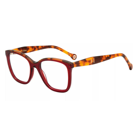 Carolina Herrera Women's Burgundy Havana Square Eyeglass Frames HER0146 0YDC 18