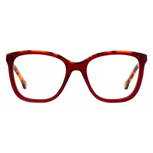 Carolina Herrera Women's Burgundy Havana Square Eyeglass Frames HER0146 0YDC 18