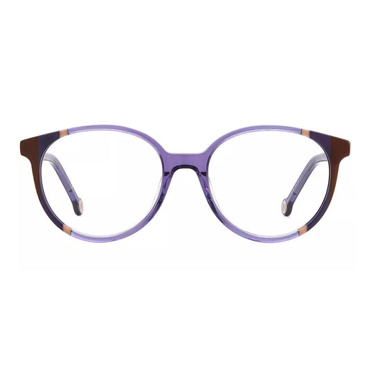 Carolina Herrera Women's Violet Brown Round Eyeglass Frame - CH0067-0E53-17